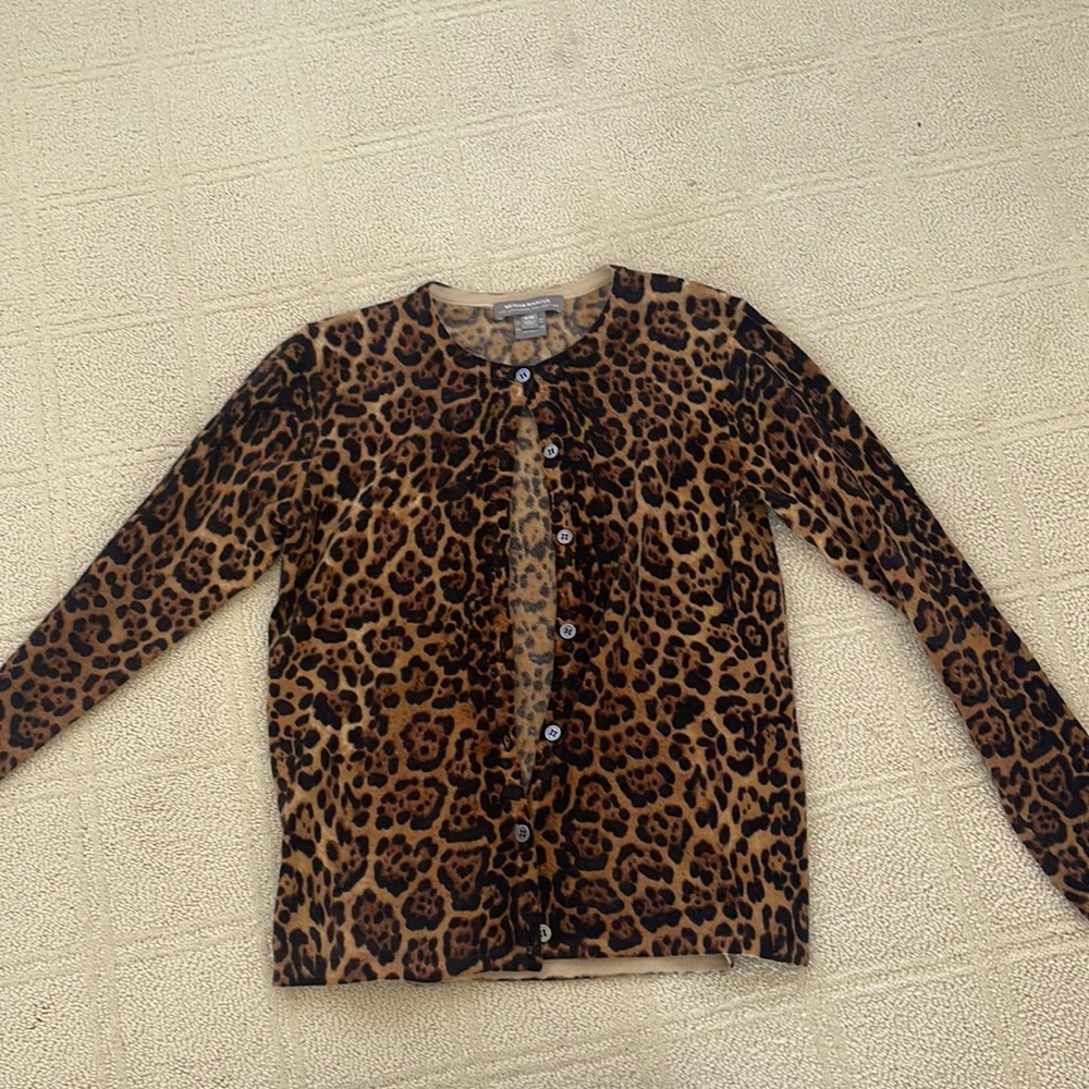 Girls leopard cashmere sweater